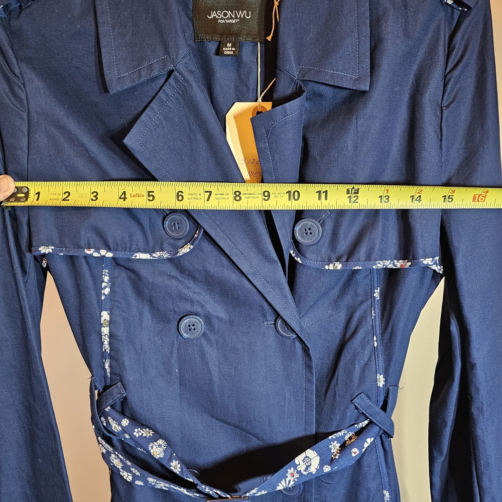Jason Wu Blue Double-Breasted Trench Coat - Picture 8 of 10